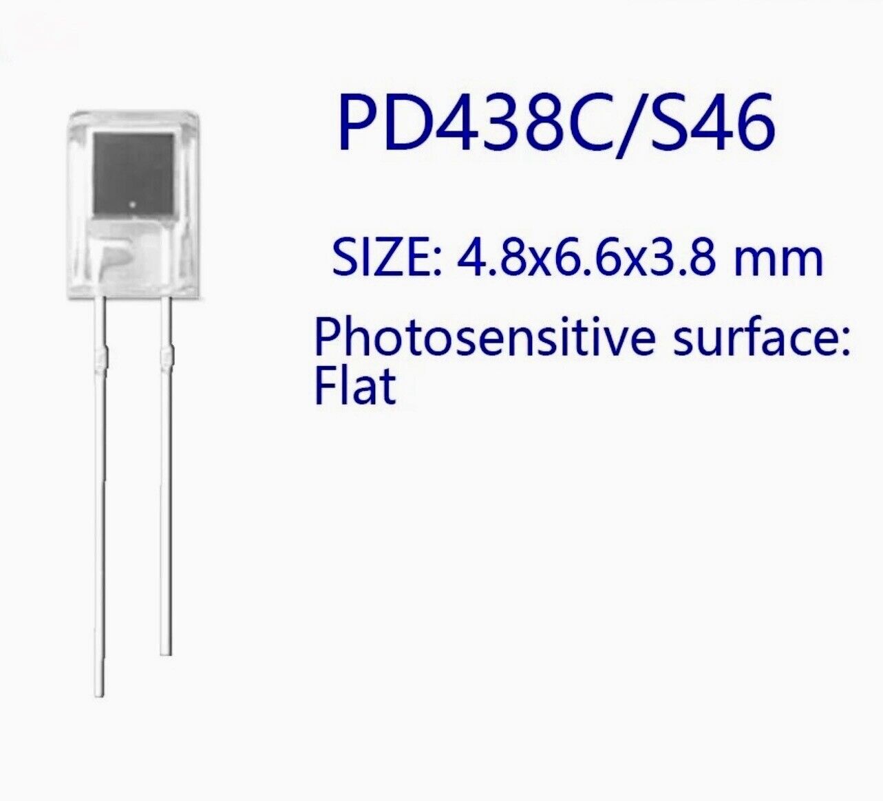 5PCS PD438C/S46 4.8mm TO-92  Photodiode DIP2 New IR Receiver 400-1100nm 940 Peak