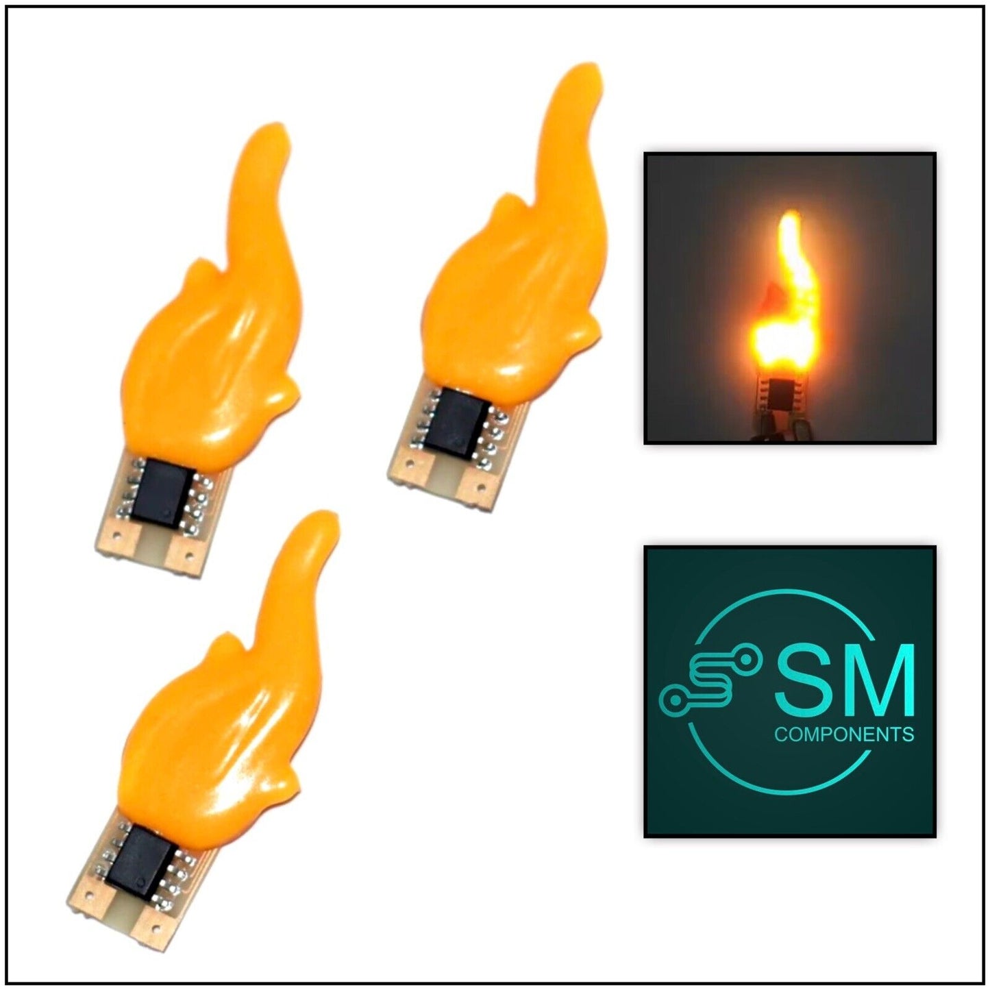 3 x LED Flicker Flame Diode Candle True Colour Flame DIY Candle