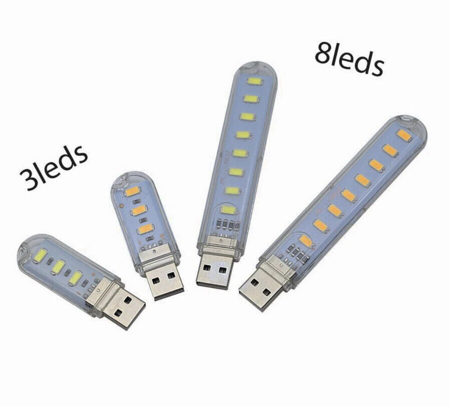 4 X USB emergency COOL WHITE LED Power Bank 3 Led LED Lamp Lighting Night Light