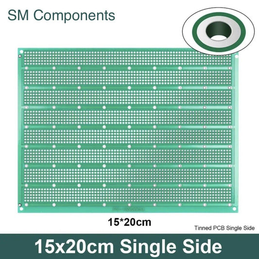 1 X Single Side FR4 DIY Breadboard Style Prototype 2.54mm Universal PCB 20x15cm