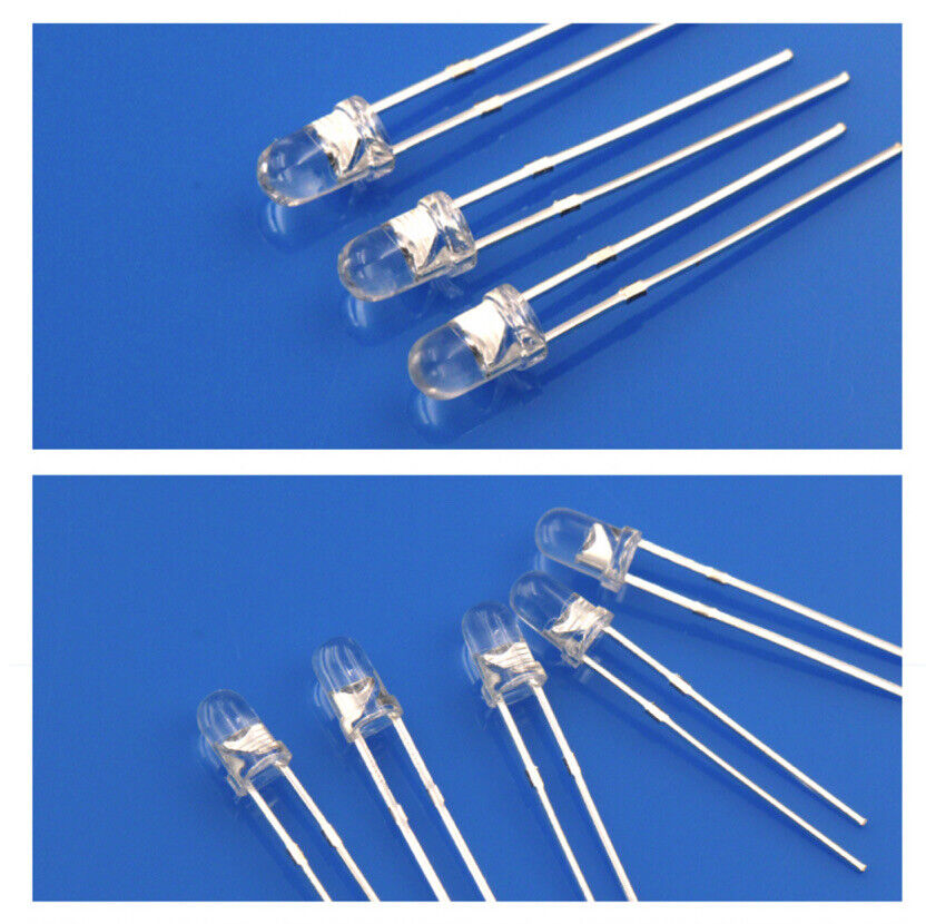 3mm Warm White Led Light Emitting Diode Round Top With Edge 100pcs Led Clear Top