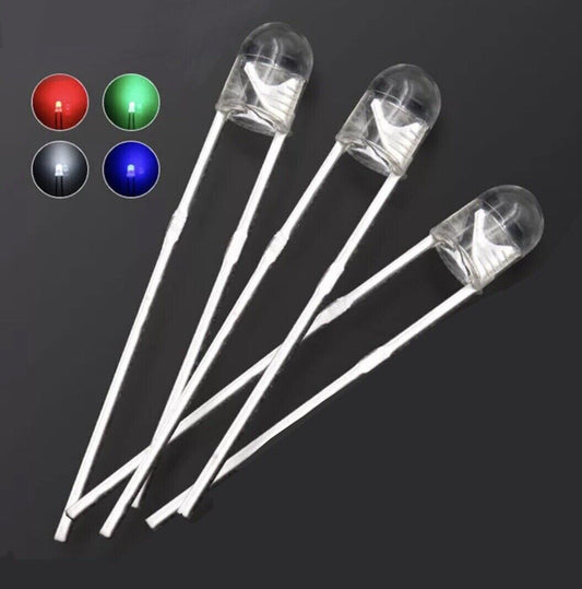 3mm x 4.1mm shorty Cool White Led Light Emitting Diode Round Top Edgeless 100pcs