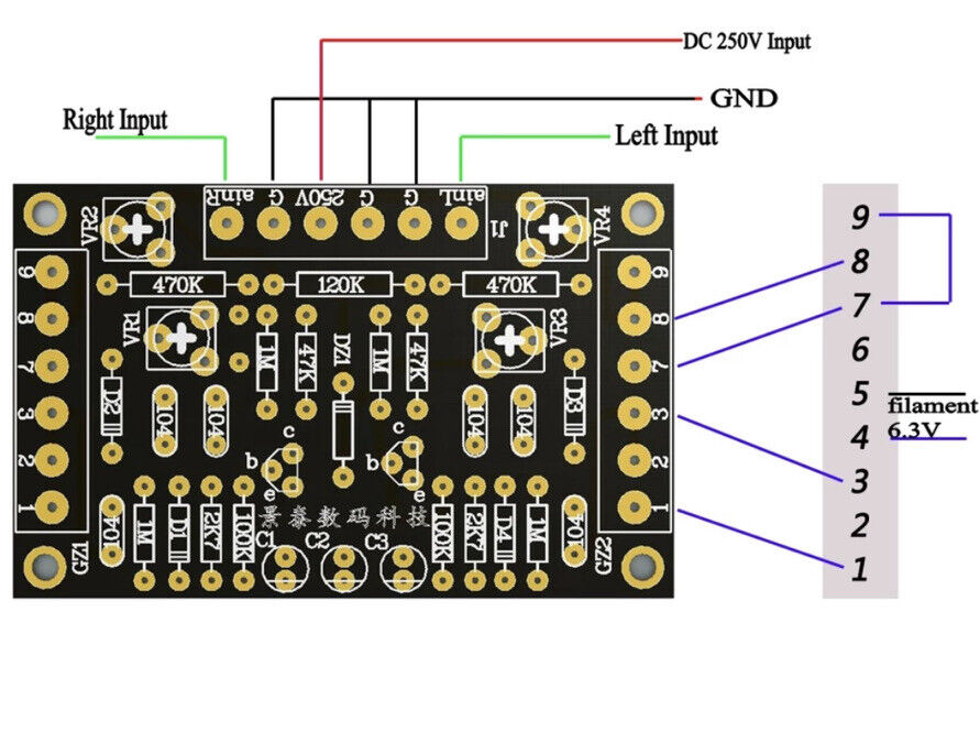 DIY DC12V Dual Channel Low Voltage 6E2 Tube indicator driver Board level Cat Eye