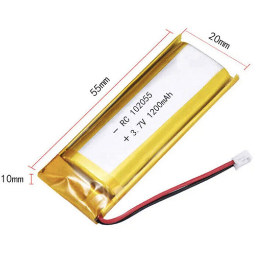 1 X Lithium Polymer Ion Battery LiPo 1200mAh 3.7V 102055 10x20x55 PH2.0 Connect