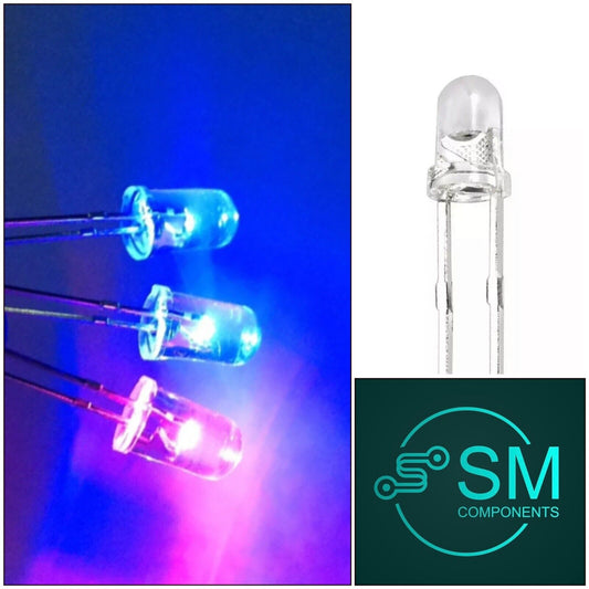 3MM Flashing Red Blue 1.0Hz LED Light Emitting Diode Round 200PCS Red-Blue Flash