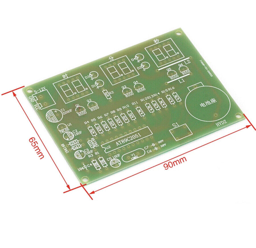 DIY Kit Electronic Digital Clock AT89C2051  Tube LED Display Beginners Training