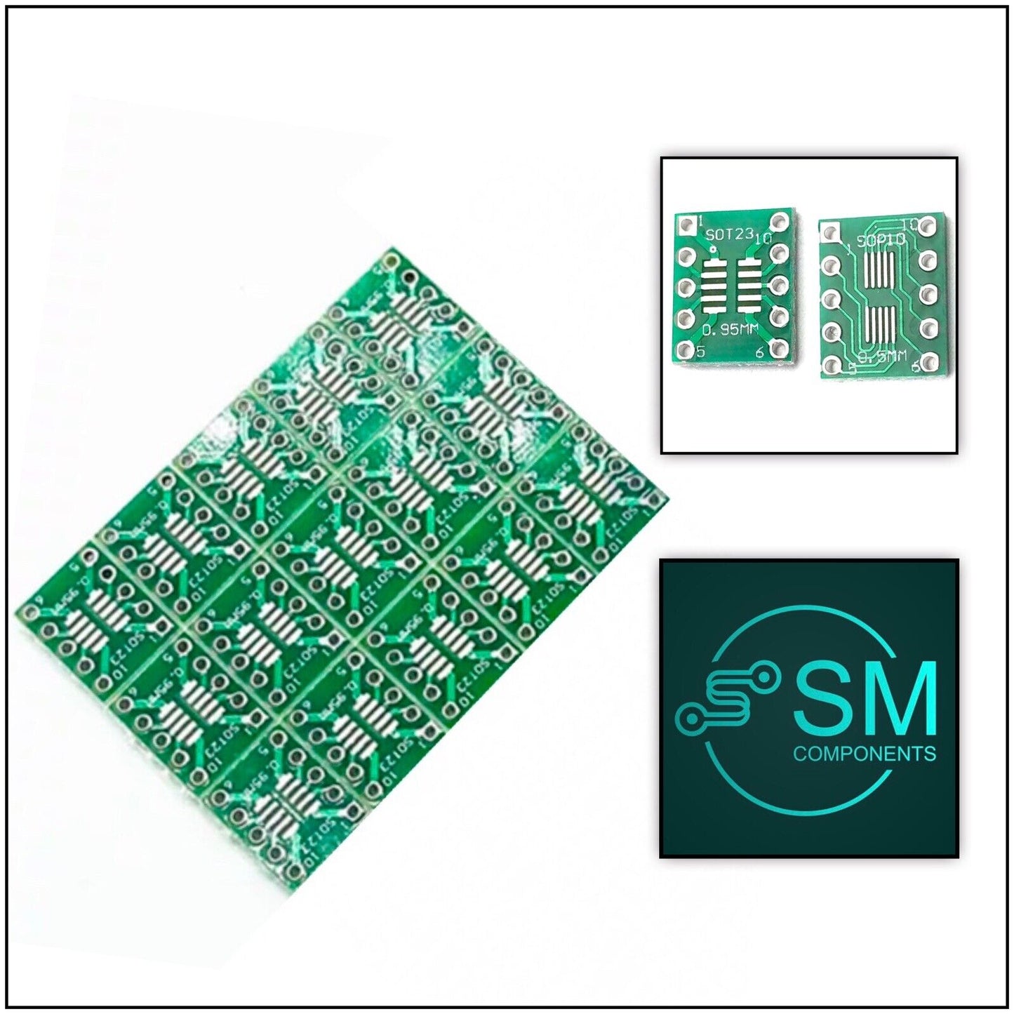 15pcs SOT23  MSOP10 to DIP Transfer Board DIP Pin Board  DIY Adapter FR4