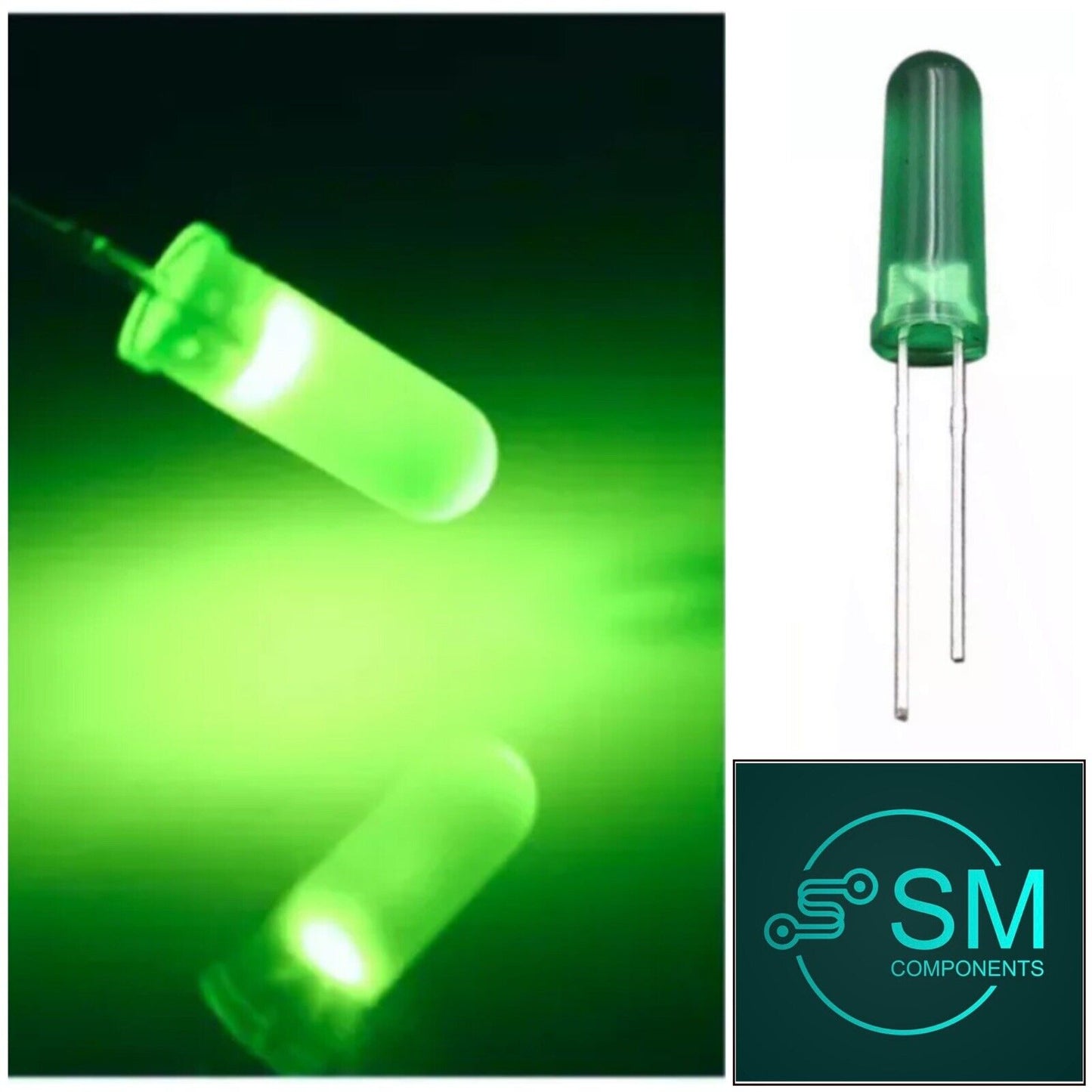 100PCS 5mm High Colloid GREEN Colour Diffused LED Light Emitting Diodes DIY