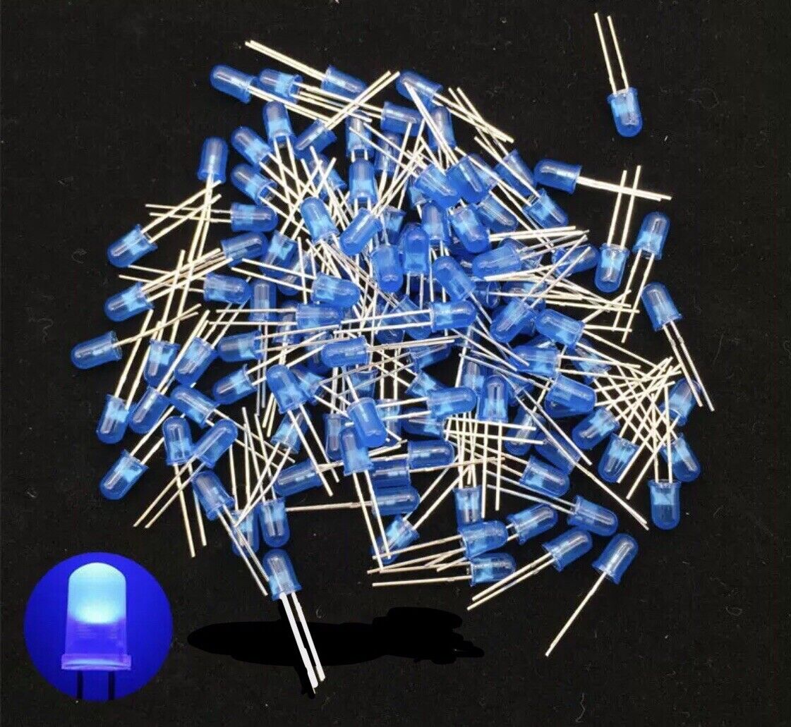 5mm Flashing LEDS 100PCS Blinking Blue Coloured LED Light Emitting Diodes 1.5hz