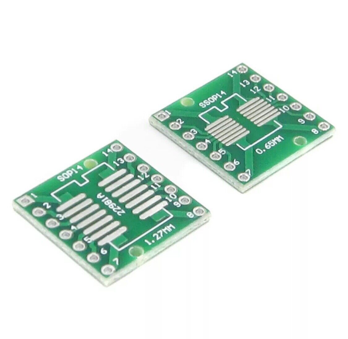 10PCS SOP14 1.27 & 0.65mm Adapter Board SSOP14 SOP14 to DIP14 Transfer Board DIP