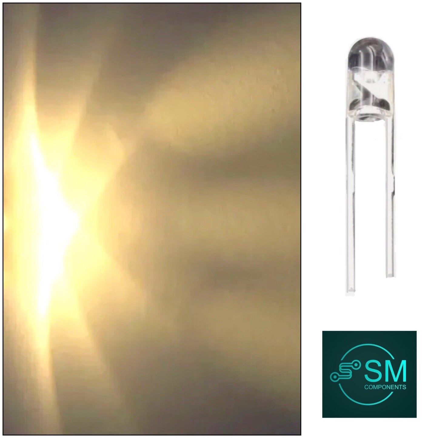 3mm Warm White Led Light Emitting Diode Round Top Edgeless 100pcs Led Clear Top