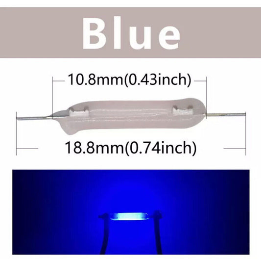 10Pc 3V 80mA 20mm BLUE Silicone Filament DIY Led Light Emitting Diodes