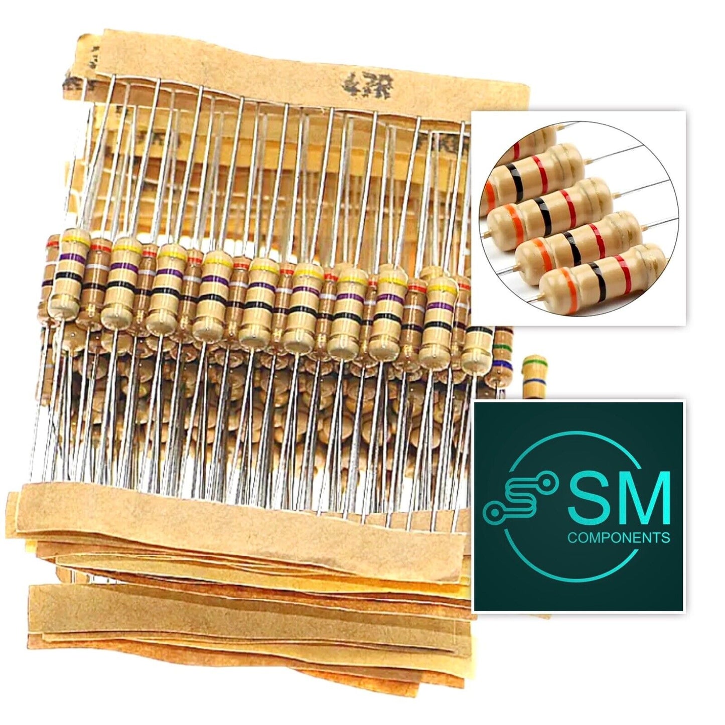 300pcs 10 X 30 Values 1/2W 5% Carbon Film Resistor Assortment Kit 0.1Ω ~ 750Ω