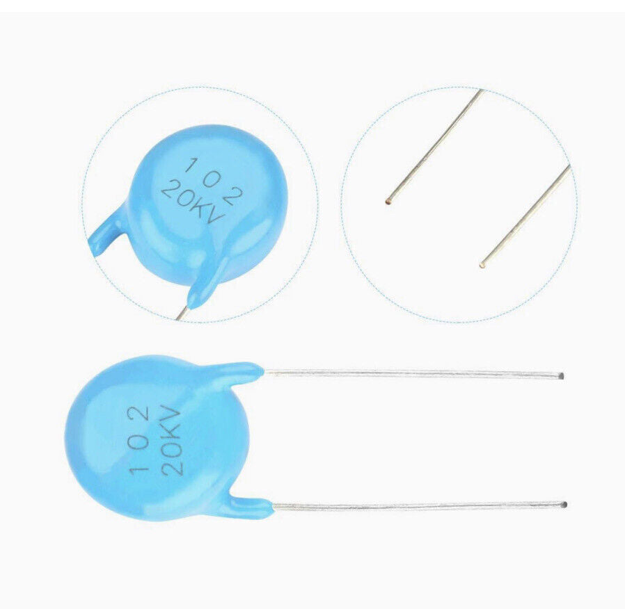 5PCS High Voltage Blue Ceramic Disc Capacitors 15KV-30KV 15pF-1nF DIY HV Supply