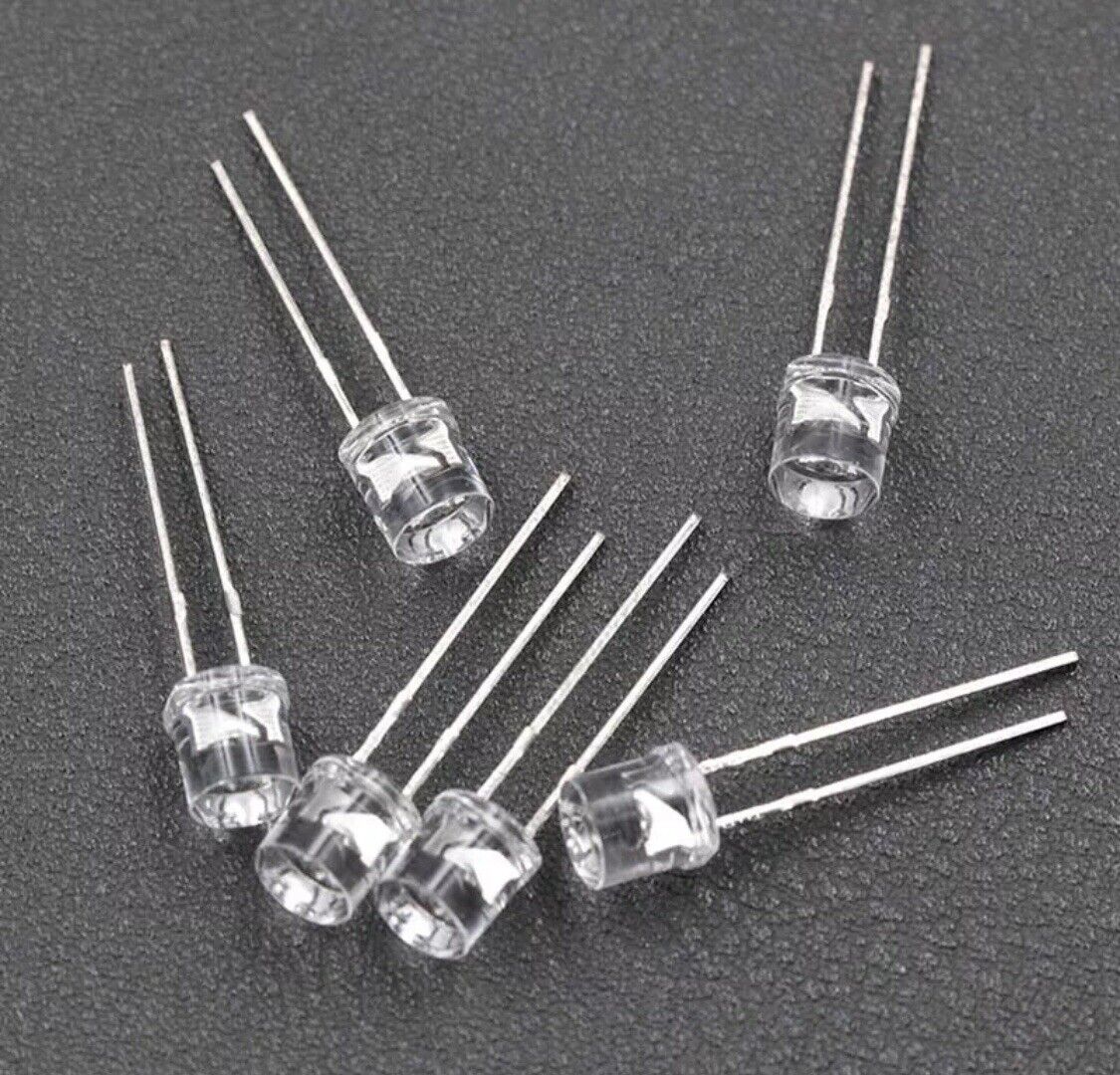 5mm Cool White Led Light Emitting Diode Flat Top 100pcs Led Clear Top