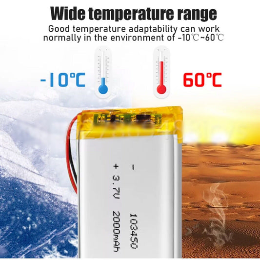 1 X Lithium Polymer Ion Battery LiPo 900mAh 3.7V 102045 10x20x45 PH2.0 Connect