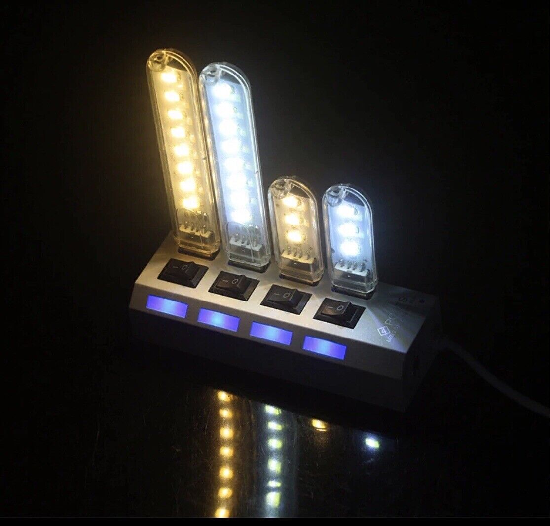 6 X USB emergency WARM WHITE LED Power Bank 3 Led LED Lamp Lighting Night Light