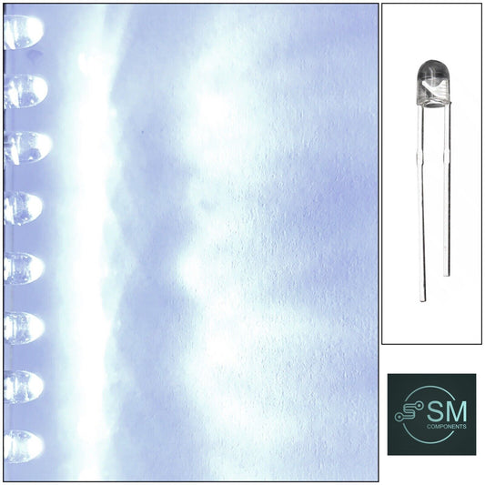 3mm x 4.1mm shorty Cool White Led Light Emitting Diode Round Top Edgeless 100pcs