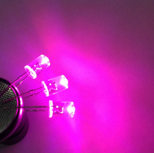 5mm Pink Led Light Emitting Diode Flat Top Concave 100pcs Led Clear Top