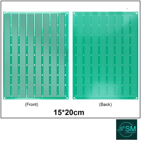 1 X Single Side FR4 DIY Breadboard Style Prototype 2.54mm Universal PCB 20x15cm