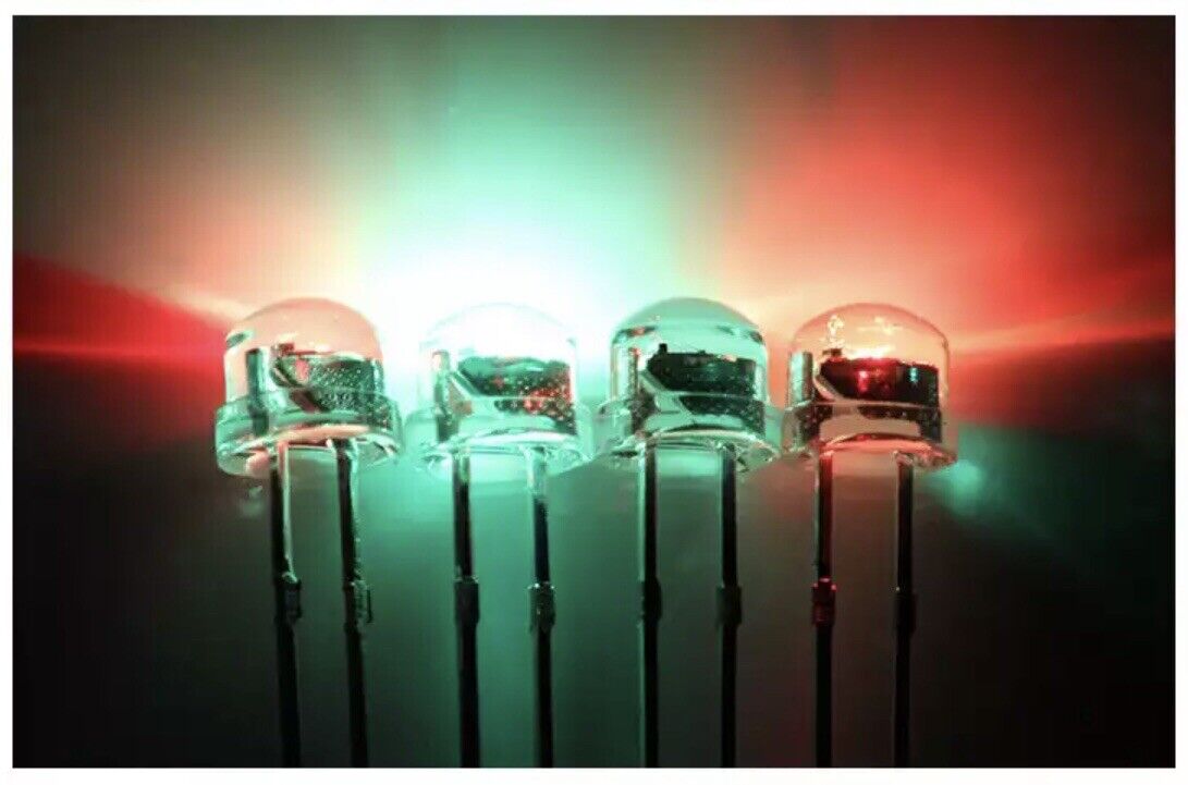 5mm LED Light Emitting Diode RGB SLOW flash Straw Hat 100pcs Clear Top 7 Colour