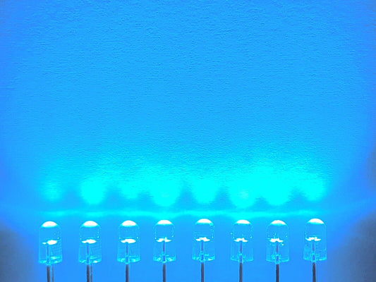 3mm Ice Blue LED Light Emitting Diode 100pcs Round Head Keyboard No Skirt 490nm