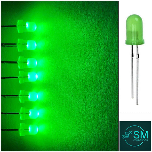 5mm Flashing LEDS 100PCS Blinking Coloured Green LED Light Emitting Diodes 1.5hz