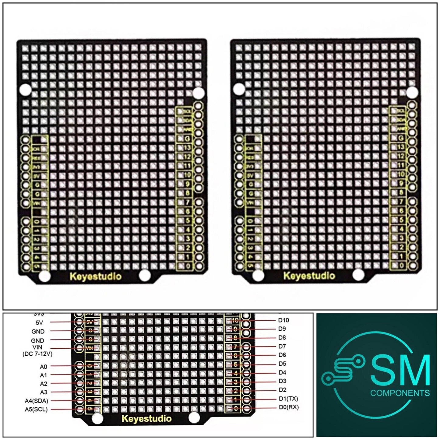 2PCS UNO Prototype PCB Keyestudio Breakout Board for Arduino DIY Projects