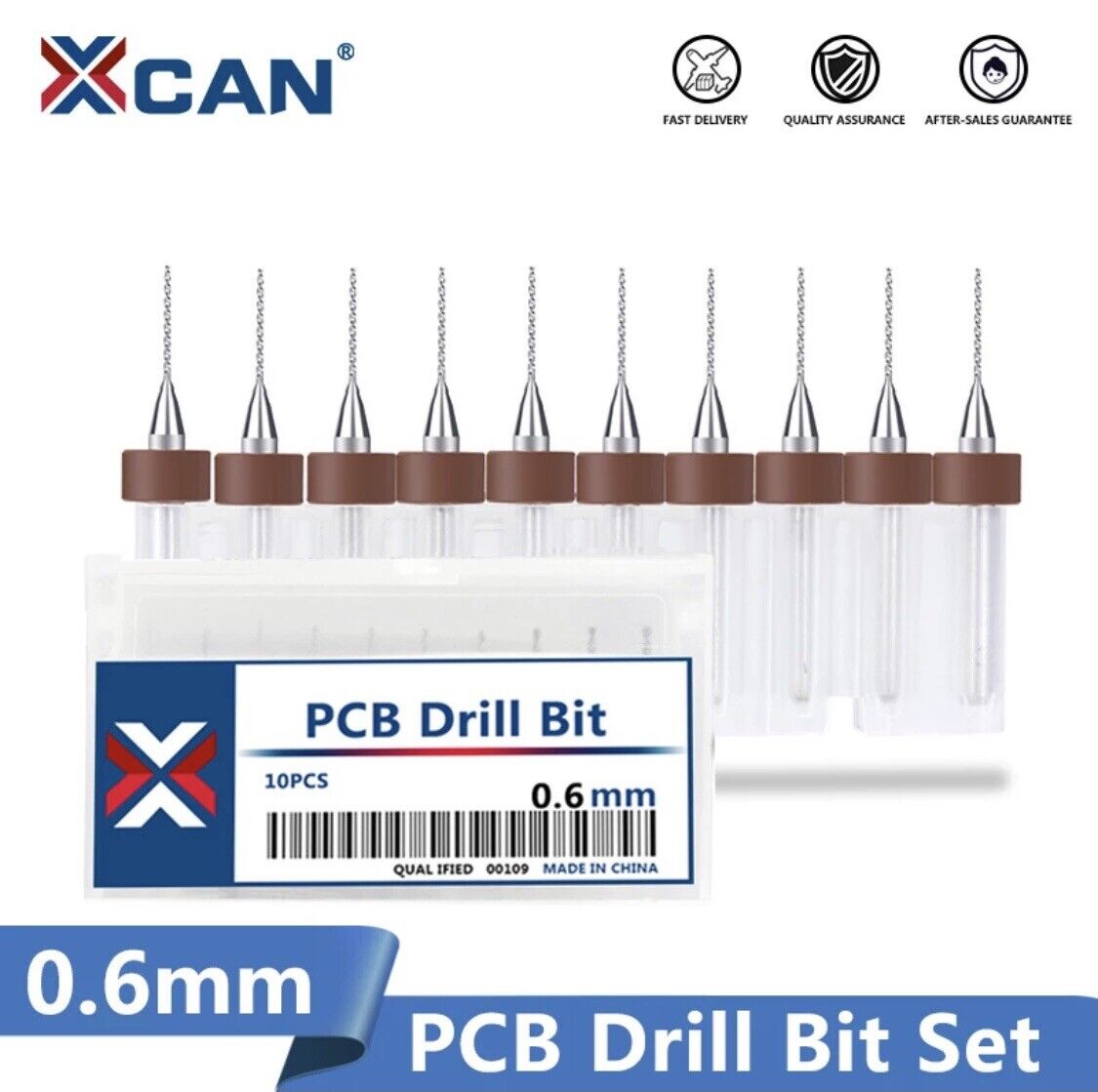 10Pcs 0.6mm PCB Print Circuit Board Carbide Mini Micro Drill Bit Set