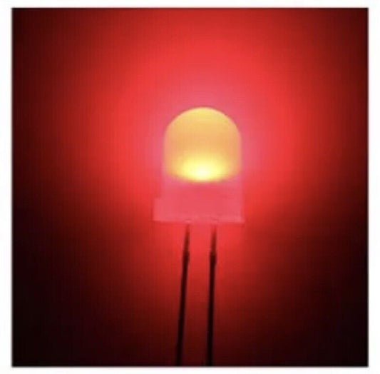 50pcs 8mm F8 RED Diffused LED Light Emitting Diode Super Bright LED 620nm