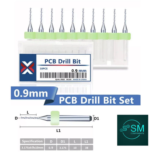 10Pcs 0.9mm PCB Print Circuit Board Carbide Mini Micro Drill Bit Set