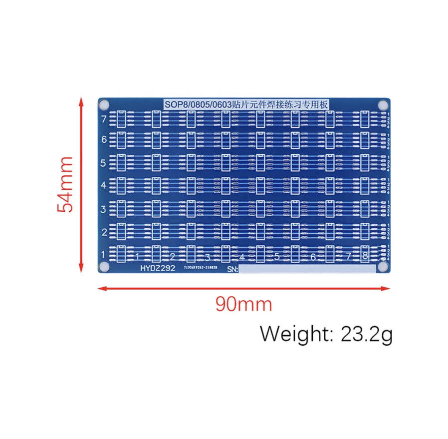 Soldering Practice SMD/SMT 0603-0805 SOP8 DIY Kit Electronic PCB Education Board