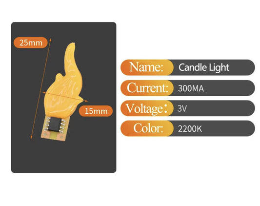 LED Flicker Flame Diode Candle True Colour Flame DIY Candle Light Emitting Diode