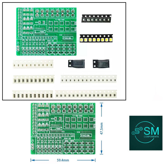 SMD/SMT PCB Component Soldering Practice Board Plate DIY Diode Resistors 74LS192