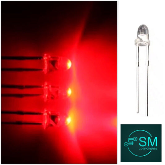 3mm RED BULLET HEAD LED With Edge Light Emitting Led Diode Clear 625nm SUPERLUX