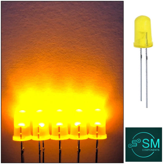 5mm Flashing LEDS 100PCS Blinking Coloured Yellow Light Emitting Diodes 1.5hz