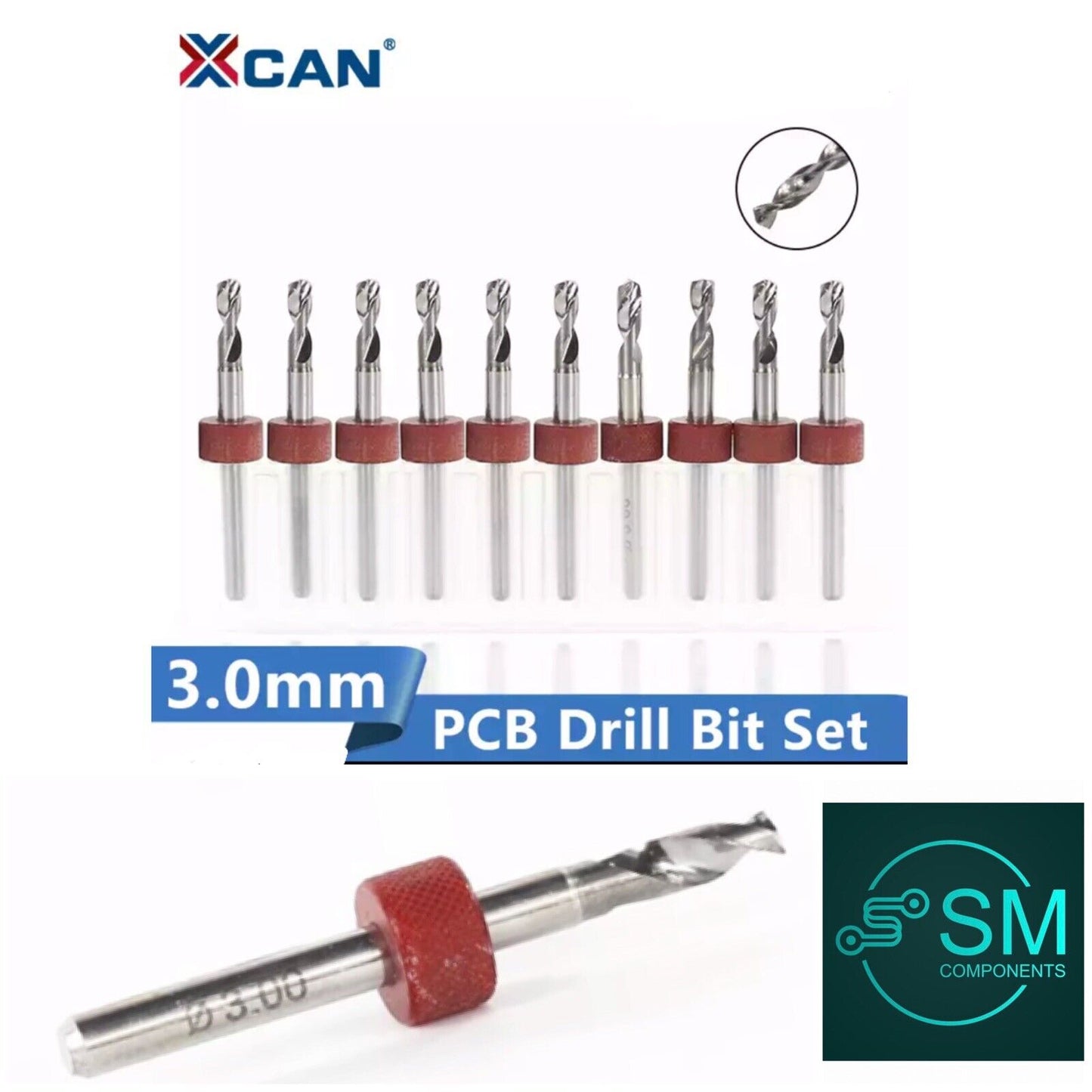 10Pcs 3.0mm PCB Print Circuit Board Tungsten Carbide Mini Micro Drill Bit Set