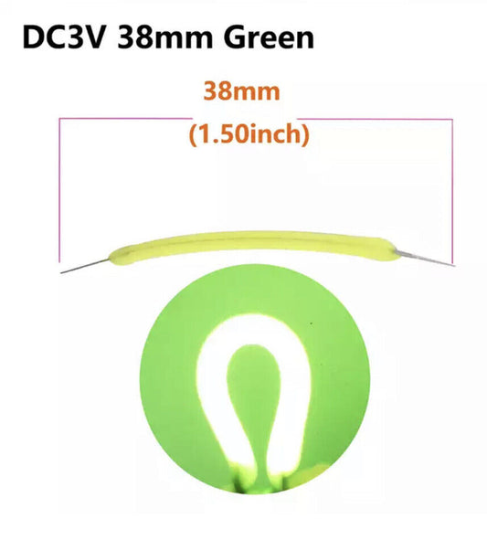 6pcs DC3V 38mm GREEN Light Emitting Diode Super Flexible Silicone Filament LED