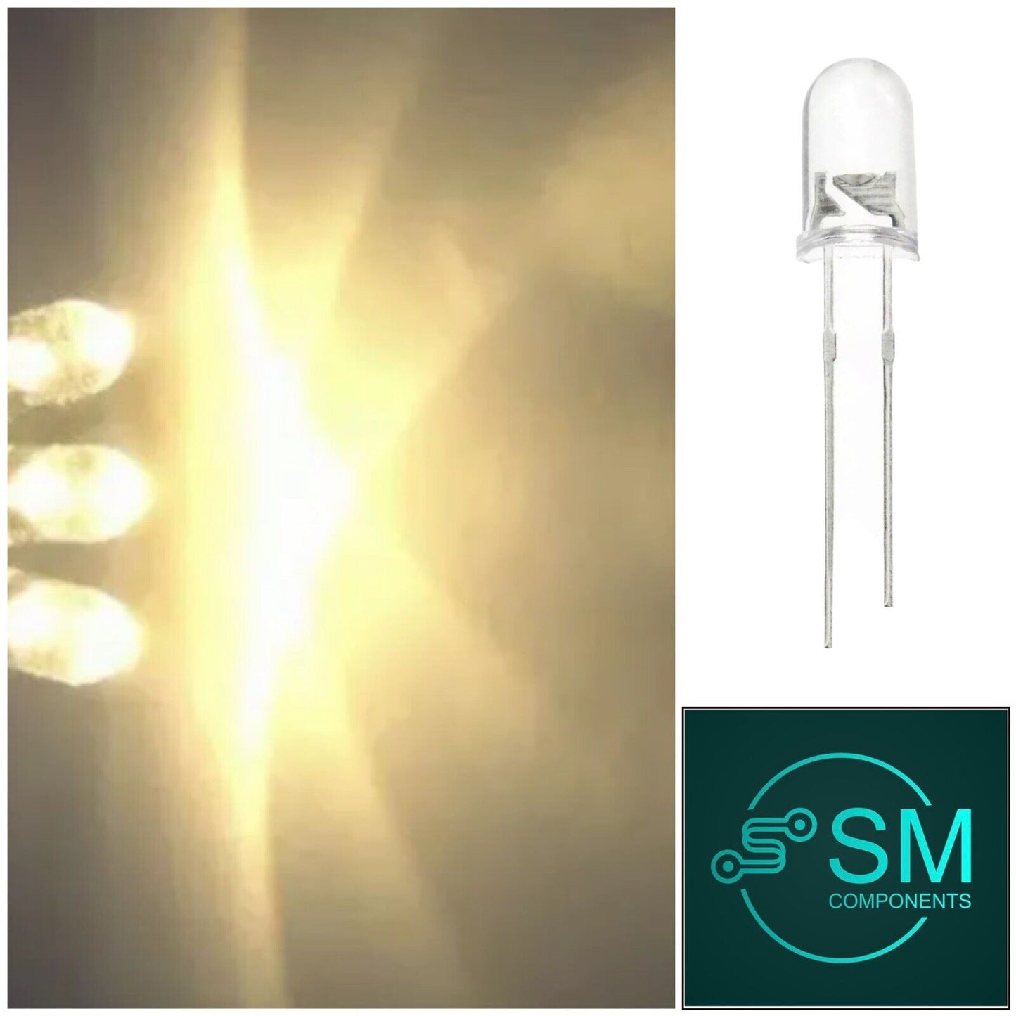 5mm 100PCS Warm White 3000-3200K LED Flicker Flame Candle Light Emitting Diodes