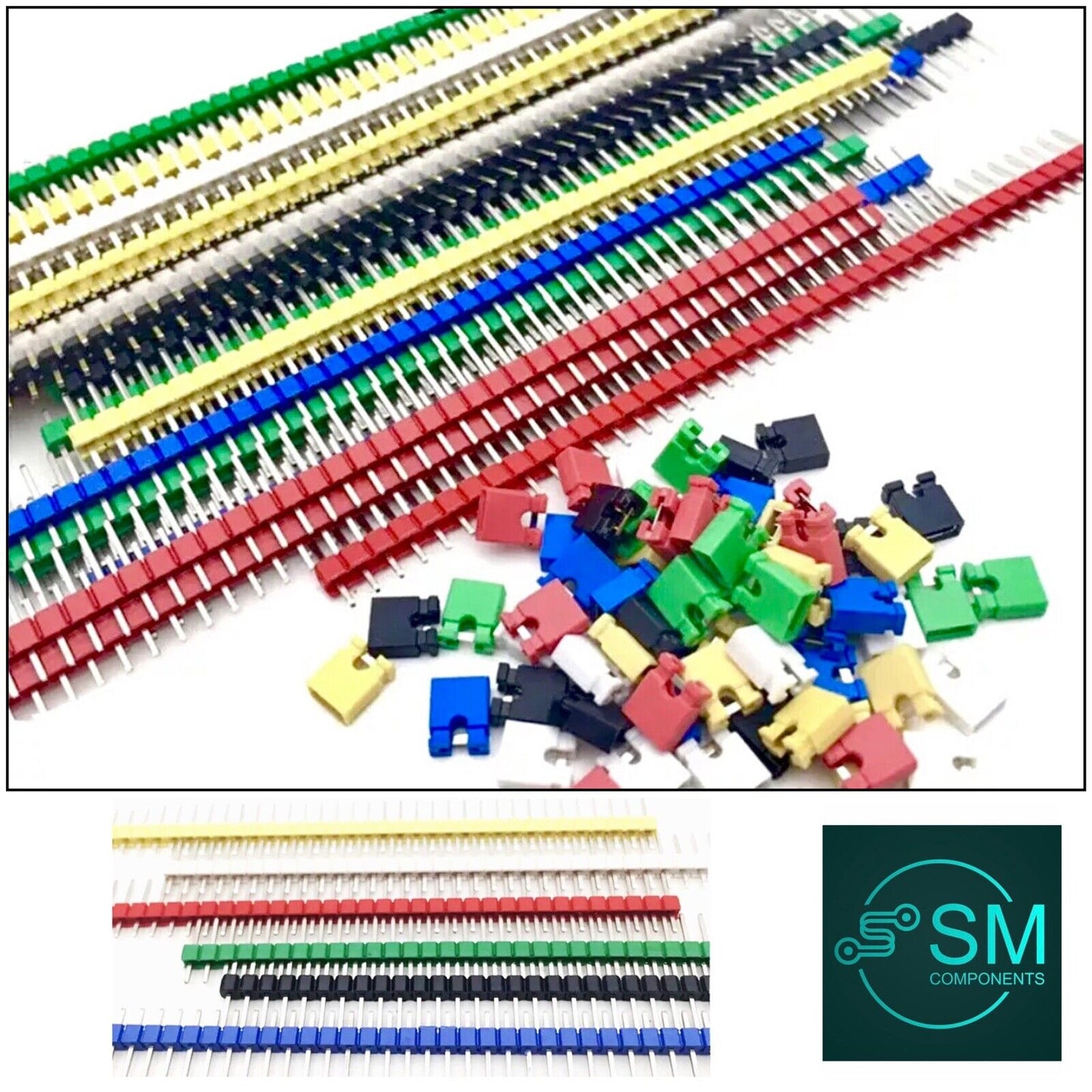 12pcs 2.54mm Single Row Pin Male Header 40 Pin 6 Colours Arduino Breakout DIY