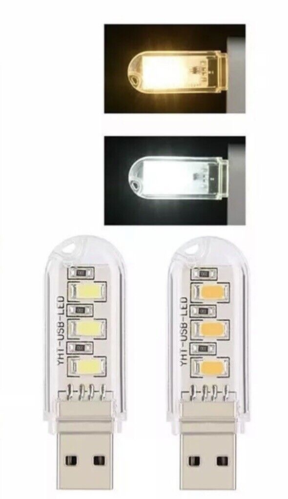 6 X USB emergency WARM WHITE LED Power Bank 3 Led LED Lamp Lighting Night Light