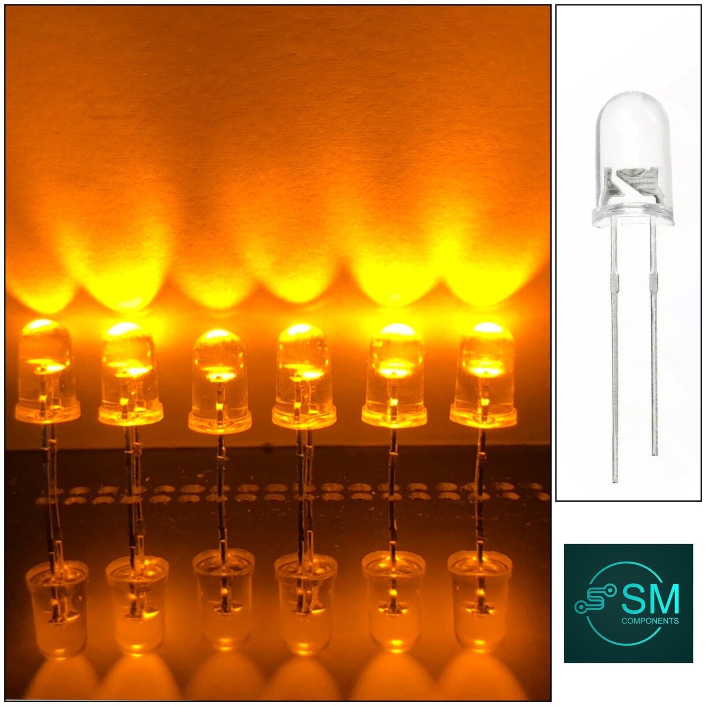 5mm 100pcs Yellow LED Flicker Flame Diodes  DIY Candle Light Emitting Diodes