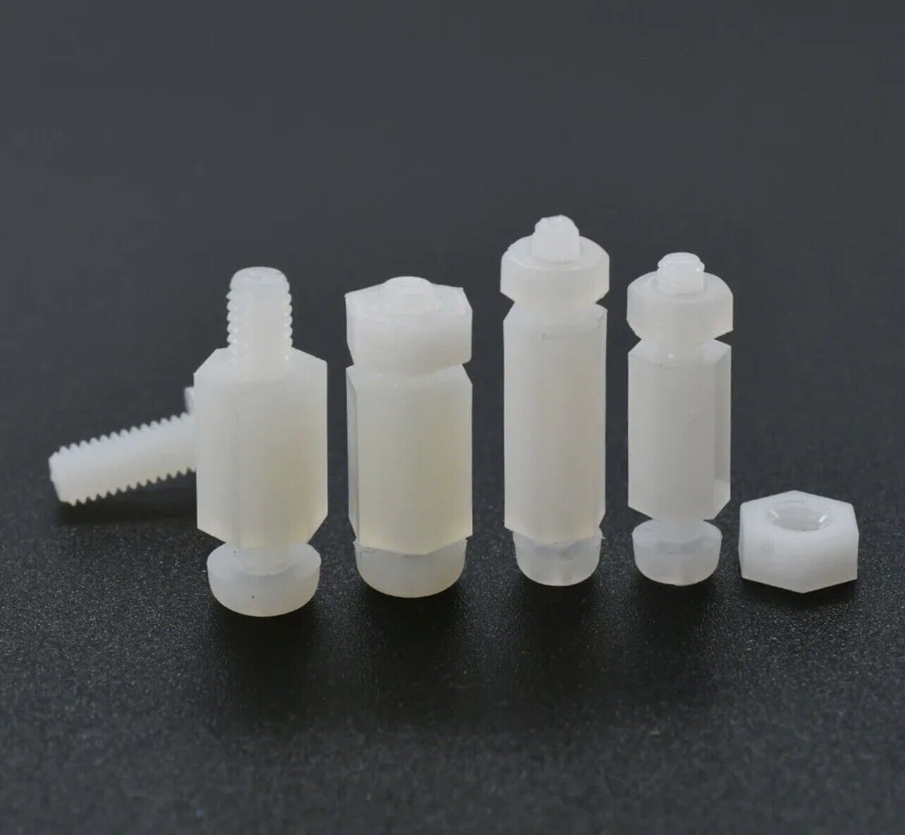 200pcs WHITE M3 Male Female Spacer Nylon Hex Screw Standoffs Nut Kit Inc Case