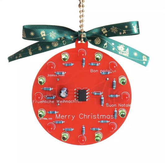 DIY Xmas Bauble Flashing LED Kit Electronic Solder Christmas Hanging Ornament