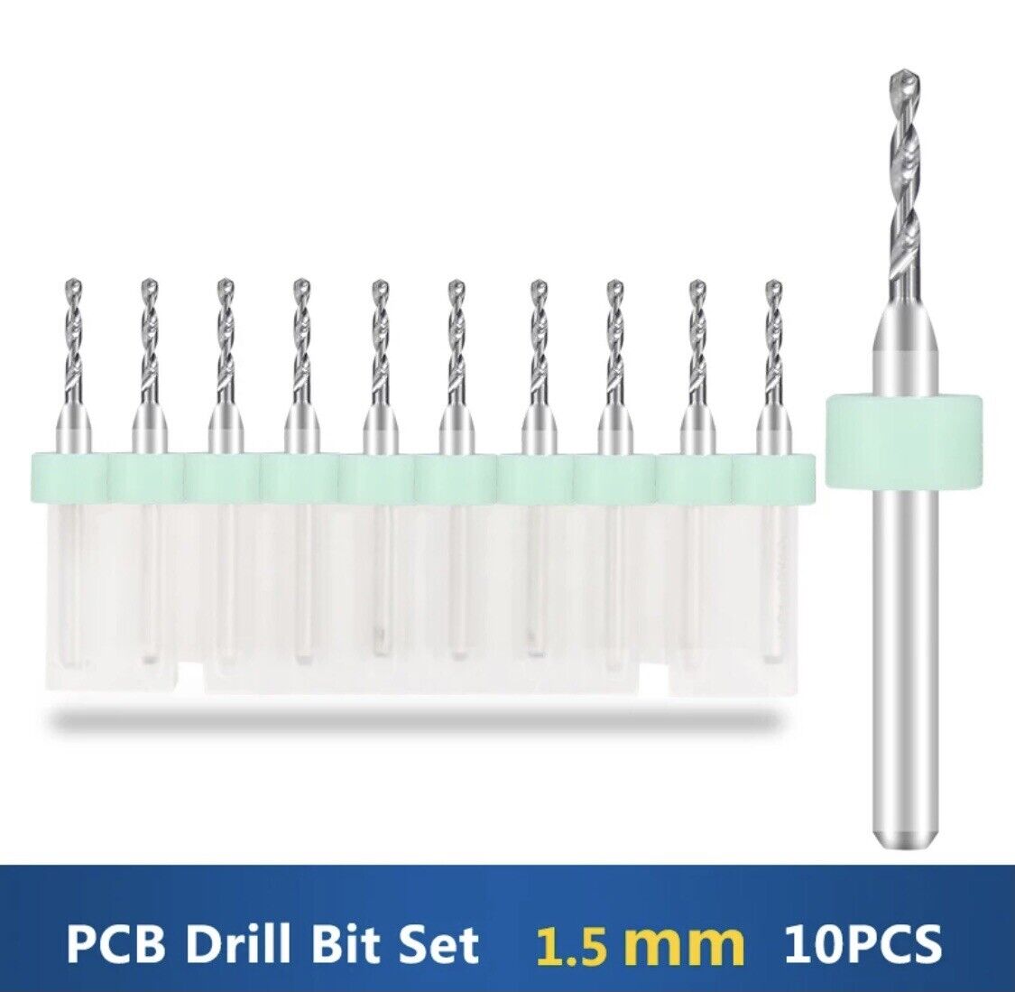 10Pcs 1.5mm PCB Print Circuit Board Carbide Mini Micro Drill Bit Set