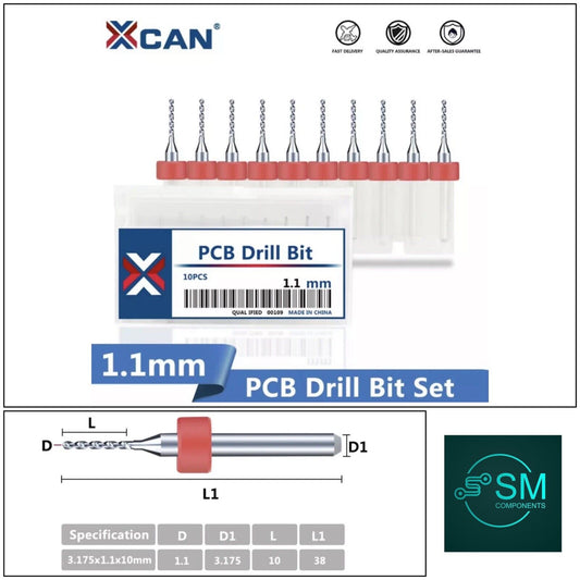 10Pcs 1.1mm PCB Print Circuit Board Carbide Mini Micro Drill Bit Set