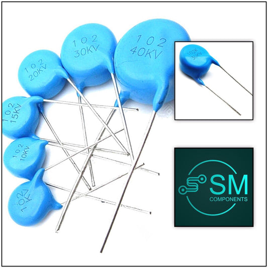 5PCS High Voltage Blue Ceramic Disc Capacitors 15KV-30KV 15pF-1nF DIY HV Supply