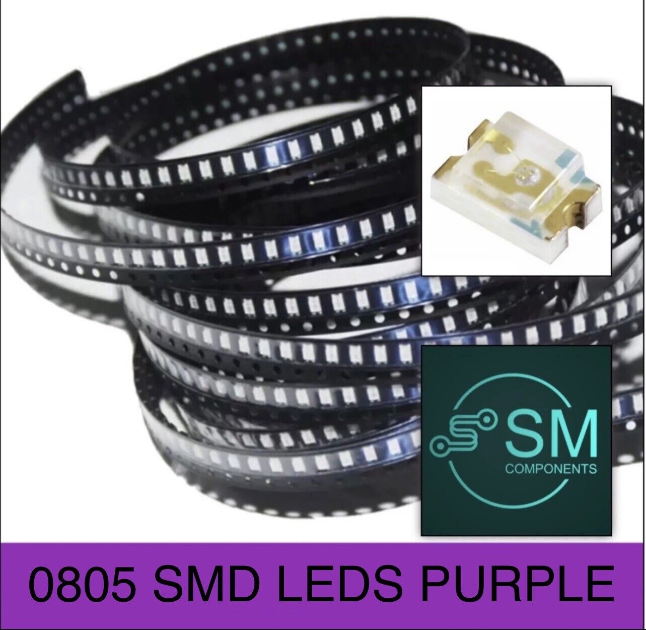 200pcs 0805 SMD PURPLE LED Electronics Components Light Emitting Diodes (NON UV)