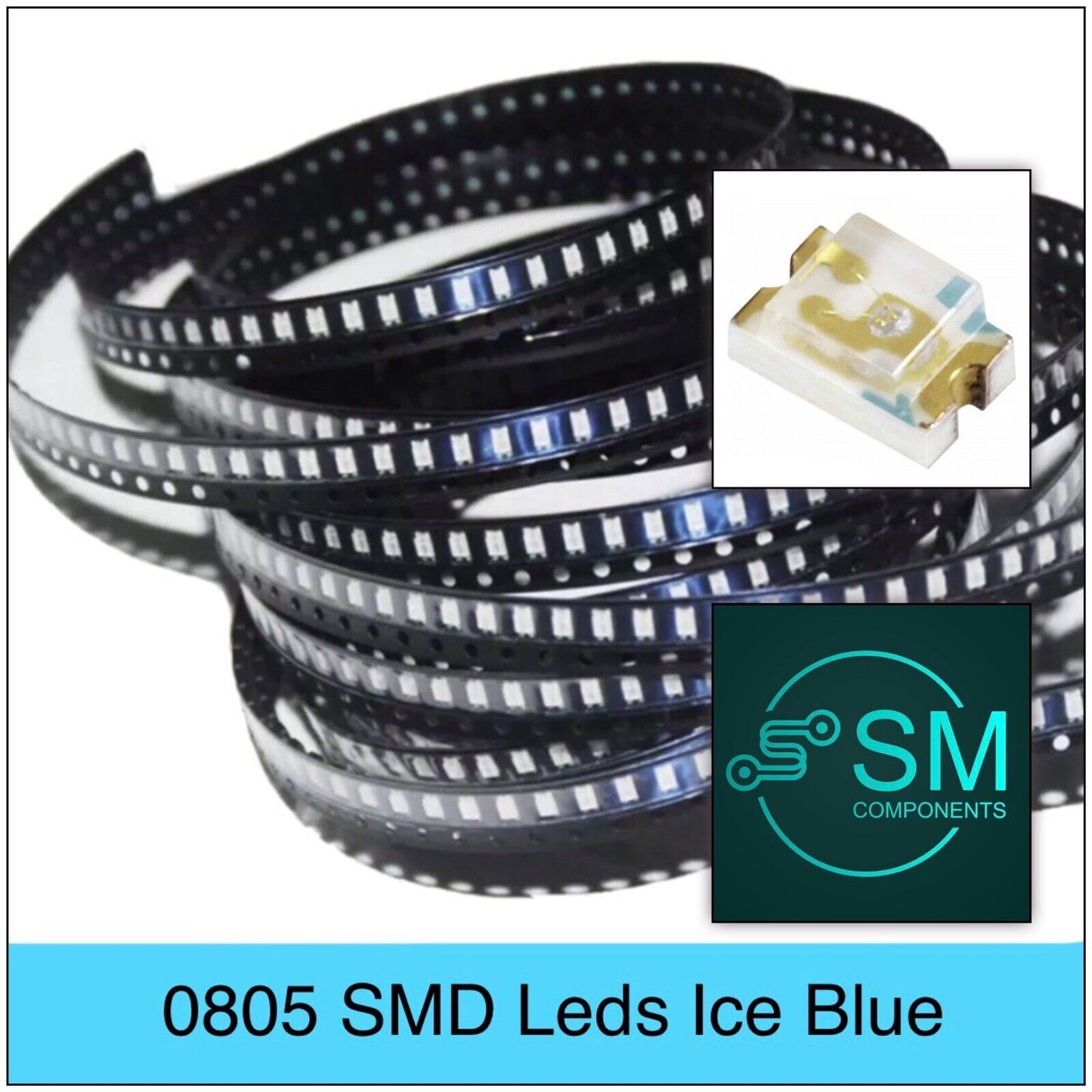 200pcs 0805 SMD ICE BLUE 490nm LED Electronics Components Light Emitting Diodes