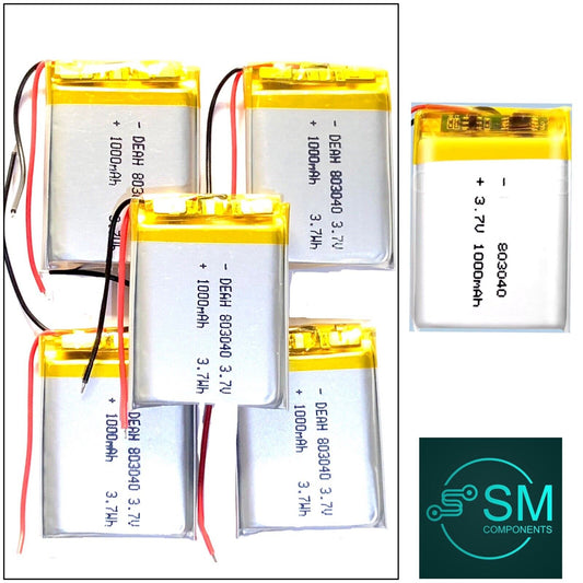 1 X Polymer Lithium Ion Battery LiPo 1000mAh 3.7V 803040 30x40x8 Inc Protection